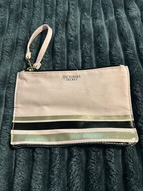 Victoria's Secret Pink Wristlet with Metallic and Black Stripes